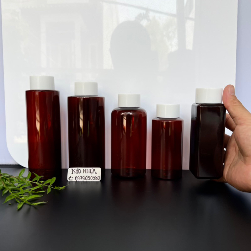 CHAI NHỰA RỖNG ĐỰNG NƯỚC TẨY TRANG- CHAI NÂU + NÚT NHỎ GIỌT/ NẮP TRẮNG ...