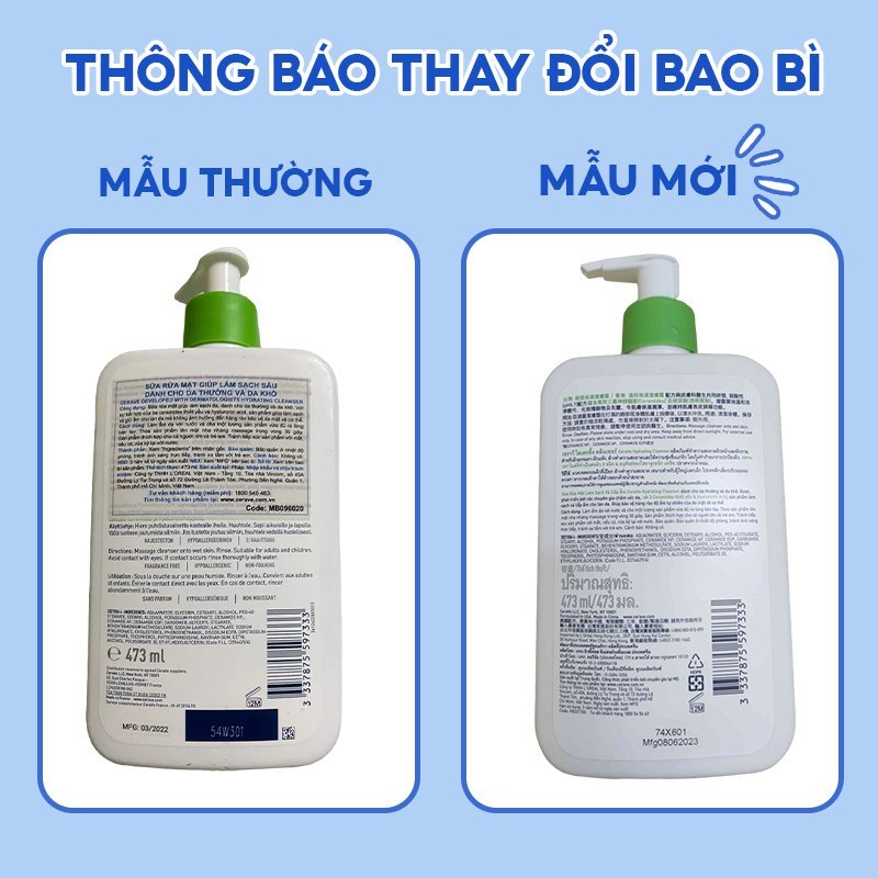Ảnh Sữa Rửa Mặt Sạch Sâu, Dưỡng Ẩm Cerave Developed With Dermatologists Foaming Cleanser 88ml, 236ml, 473ml 2