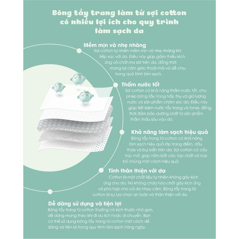 Bông tẩy trang Dr.Sera Pure Snow Cotton Pad 150 miếng
