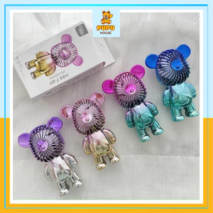 Quạt Gấu Bearbrick Quạt Mini Để Bàn Cầm Tay Siêu Dễ Thương Có Cổng Sạc USB Thiết Kế Nhỏ Gọn Tiện Lợi Cho Bé- PUPU HOUSE