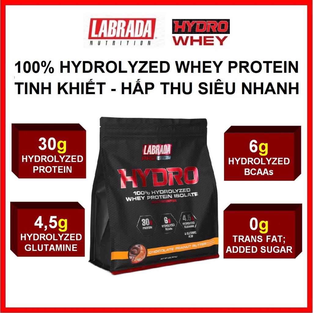 Labrada pro Hydro Whey 1,8kg Hydrolyzed Whey Protein, Bổ sung Protein ...