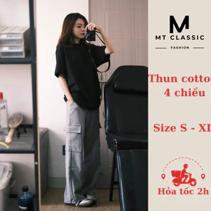 Áo thun trơn basic, áo phông tay lỡ form rộng chất thun cotton co giãn 4 chiều mềm mát, dễ phối - Mclassic