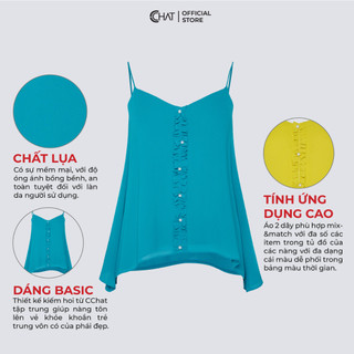 Áo Thun Nữ 𝐂𝐂𝐇𝐀𝐓 Kiểu 2 Dây Chất Chiffon Cao Cấp Phong Cách Trẻ Trung Năng Động 12AAL2002ST