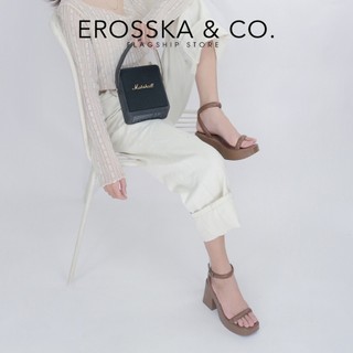 Erosska - [Form to lùi 1 size] Giày sandal cao gót nữ quai ngang cao 9cm màu nude - SB029