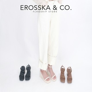 Erosska - [Form to lùi 1 size] Giày sandal cao gót nữ quai ngang cao 9cm màu nude - SB029