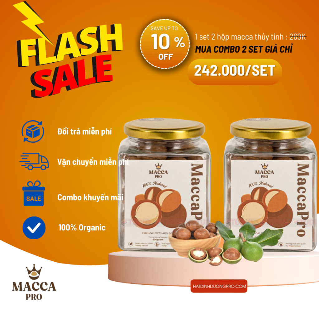 Set Quà Tặng Macca Pro 2 hộp thủy tinh 500 gram | Shopee Việt Nam