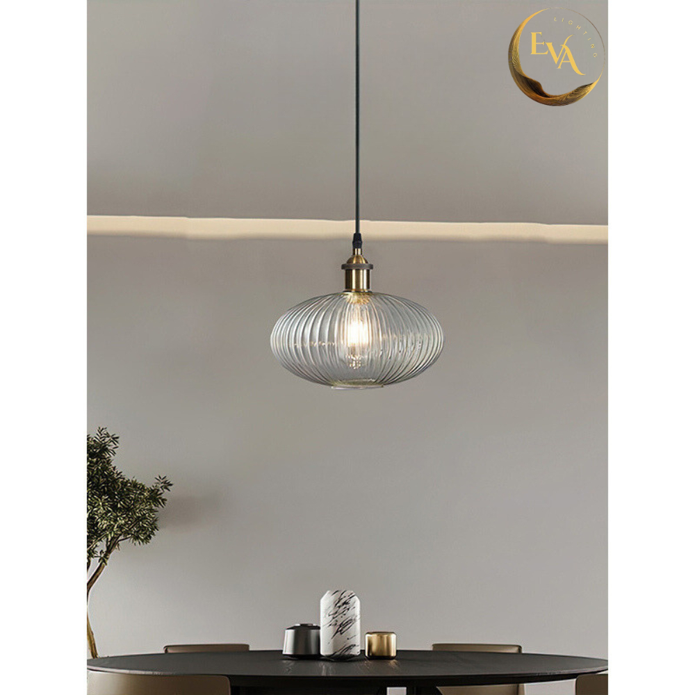 Đèn thả thủy tinh EVA AP176, thả bàn ăn hiện đại, đèn thả thủy tinh nhiều màu đui nấm bóng E27 D300mm bảo hành 12 tháng
