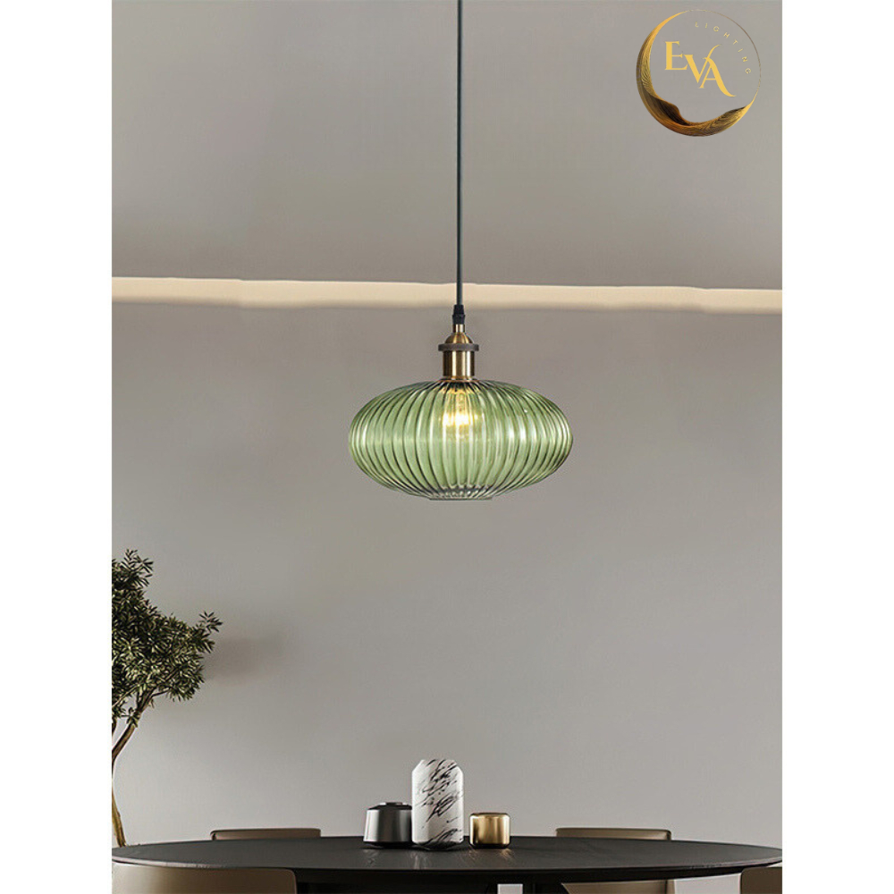 Đèn thả thủy tinh EVA AP176, thả bàn ăn hiện đại, đèn thả thủy tinh nhiều màu đui nấm bóng E27 D300mm bảo hành 12 tháng