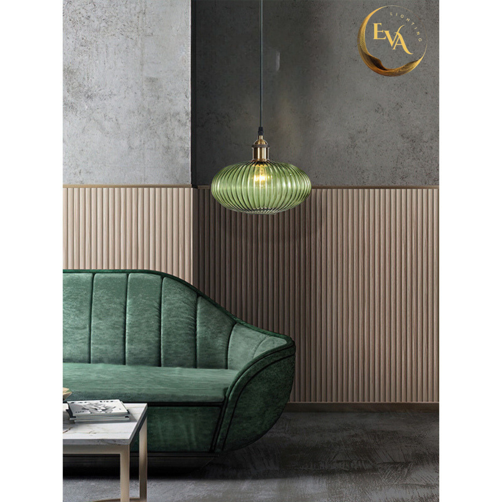 Đèn thả thủy tinh EVA AP176, thả bàn ăn hiện đại, đèn thả thủy tinh nhiều màu đui nấm bóng E27 D300mm bảo hành 12 tháng