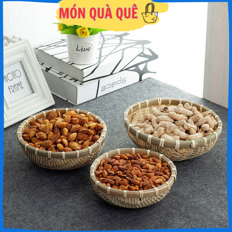 Rá tre rổ tre mini trang trí rổ rá đựng hạt hướng dương cafe (D: 10,13 ...