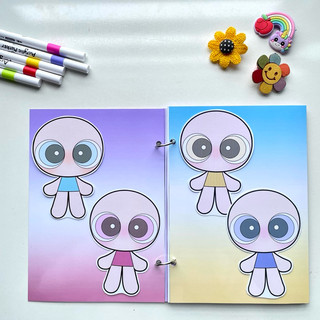 Đồ chơi bóc dán búp bê giấy Sanrio 4in1 nhiều phụ kiện- Búp bê giấy Pighandmade