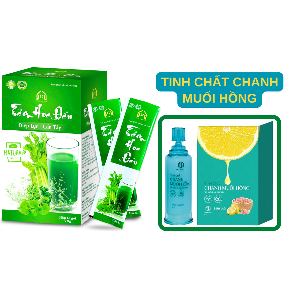MUA 1 TẶNG 2 - TÂM HOA ĐÁN DIỆP LỤC CẦN TÂY, NƯỚC UỐNG ĐẸP DA, GIẢM MỤN THÂM NÁM