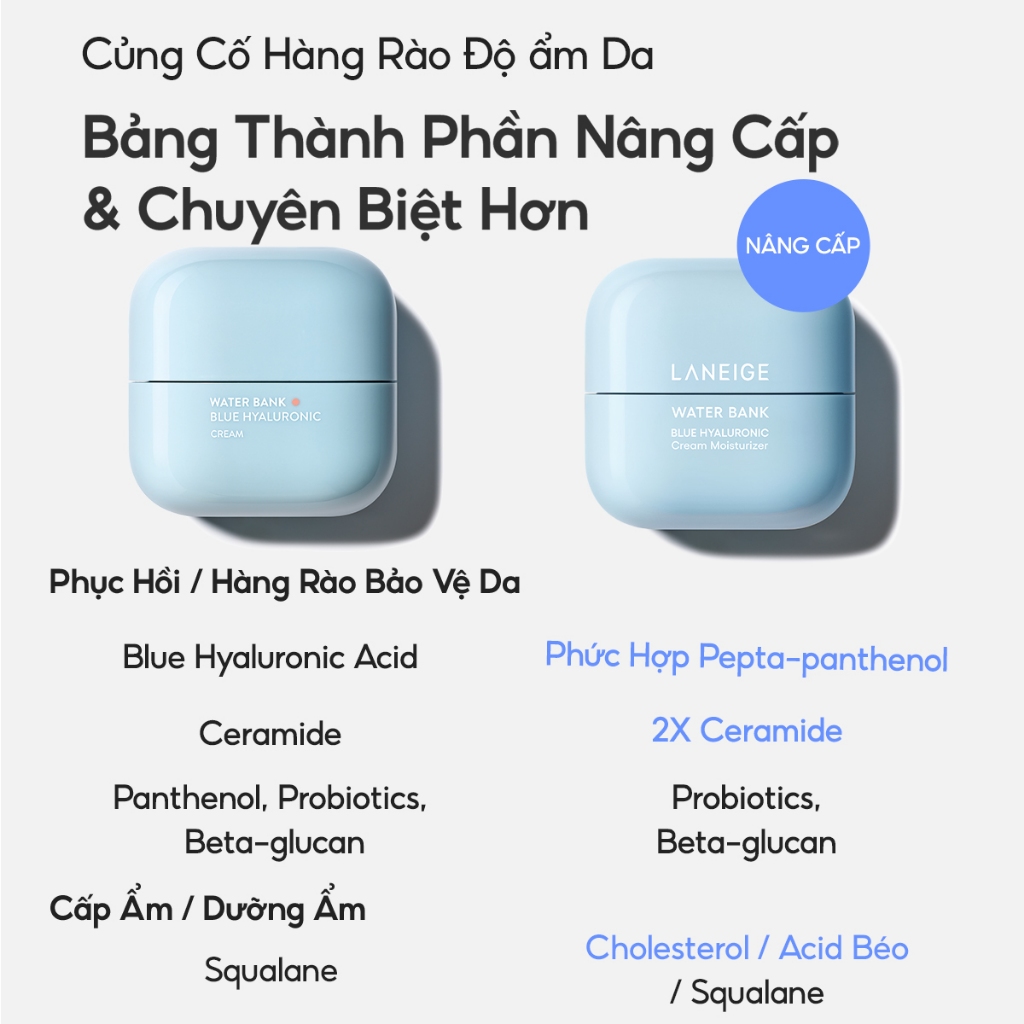 Ảnh Kem Dưỡng Ẩm Laneige Water Bank Blue Hyaluronic Moisture Cream 50ml (Da Khô Và Xỉn Màu) 4