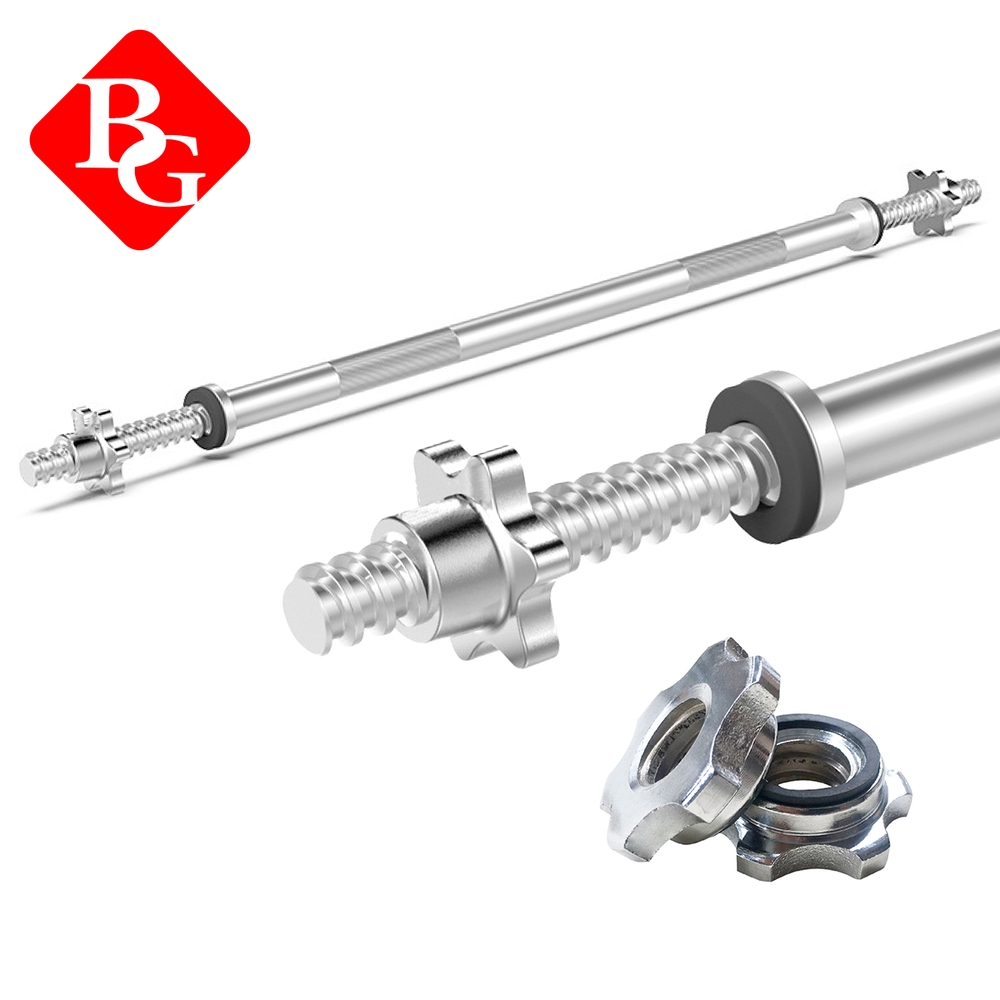 Ảnh BG - Dài 1.5m,phù hợp với bánh tạ phi 25-50mm Thanh đòn , tạ đòn thép đặc mạ crom chất lượng cao 3