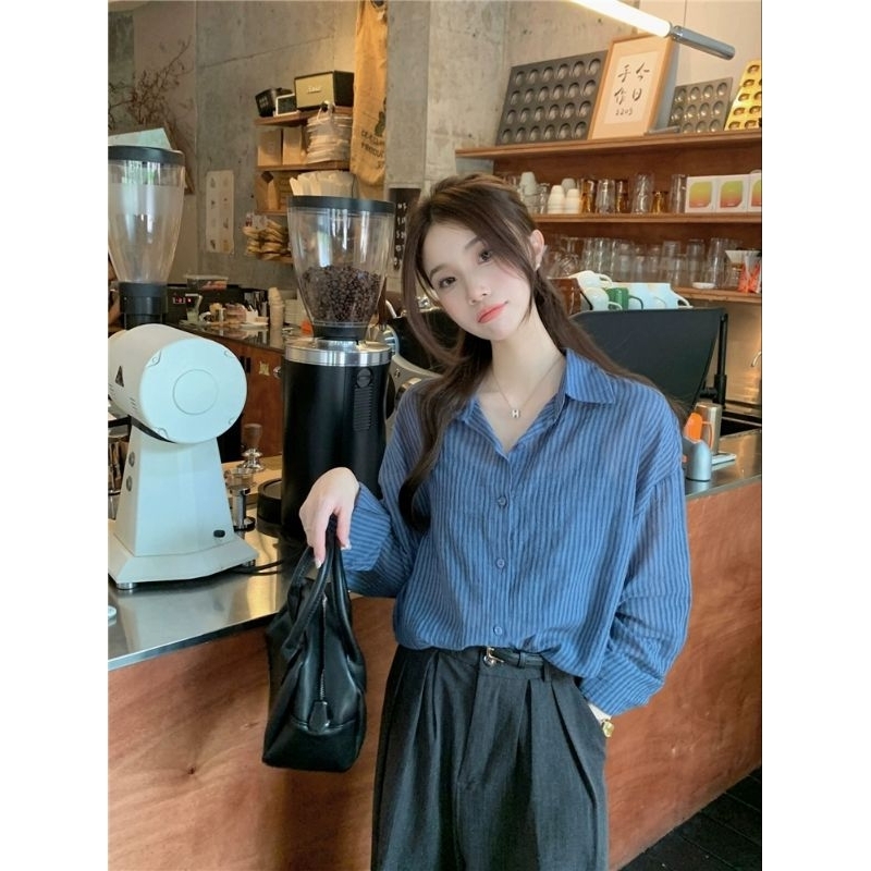 [ HÀNG SẴN XANH ]sơ mi kẻ kèm ảnh thật tương đương size S