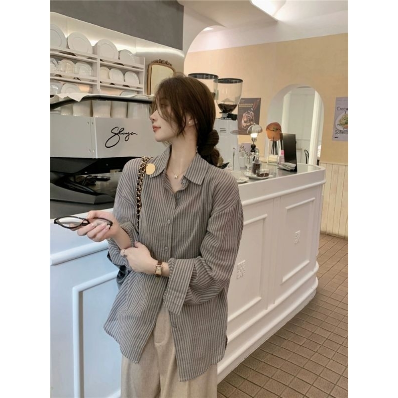 [ HÀNG SẴN XANH ]sơ mi kẻ kèm ảnh thật tương đương size S