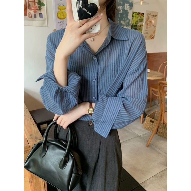 [ HÀNG SẴN XANH ]sơ mi kẻ kèm ảnh thật tương đương size S
