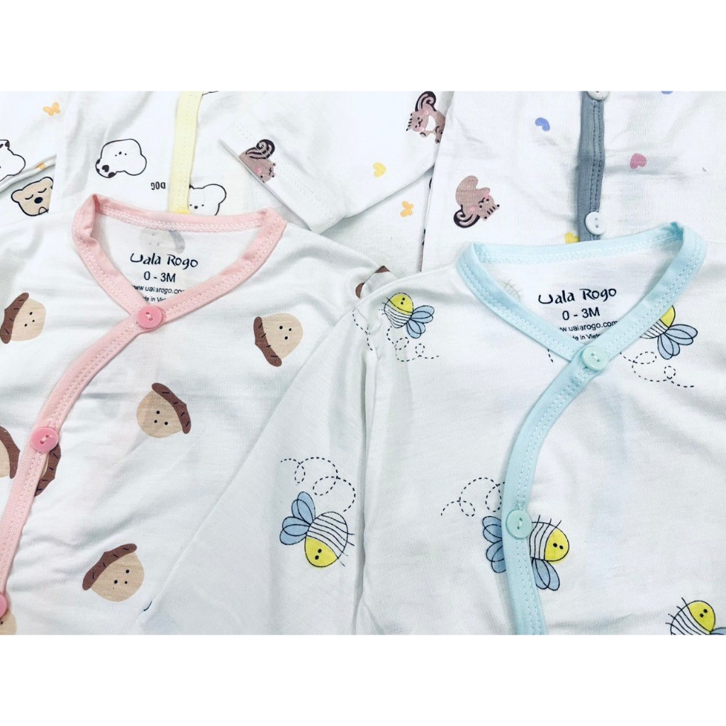 Sét 5 áo thun lạnh vải Petit hình gấu chibi, vải mát, mịn, thấm hút mồ hôi, họa tiết đáng yêu cho bé TTO03 - 3S Baby
