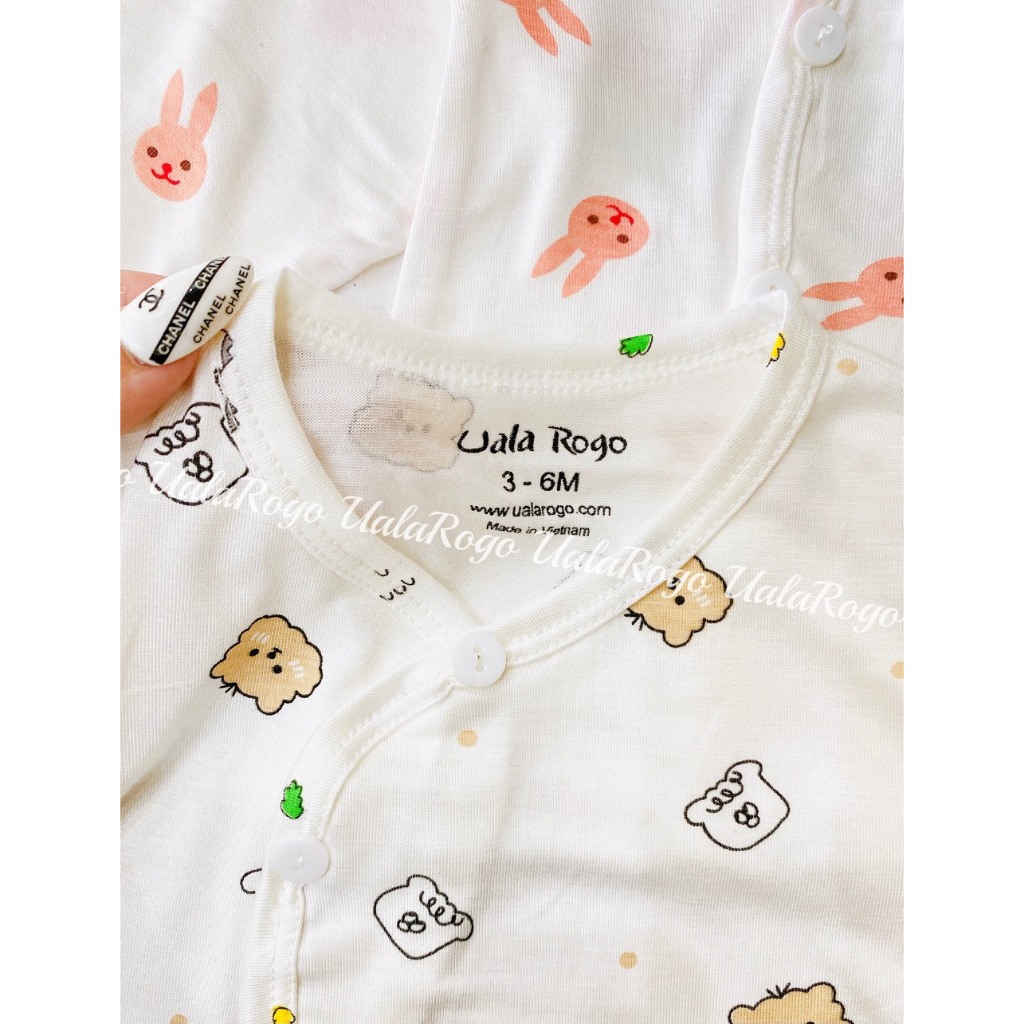Sét 5 áo thun lạnh vải Petit hình gấu chibi, vải mát, mịn, thấm hút mồ hôi, họa tiết đáng yêu cho bé TTO03 - 3S Baby