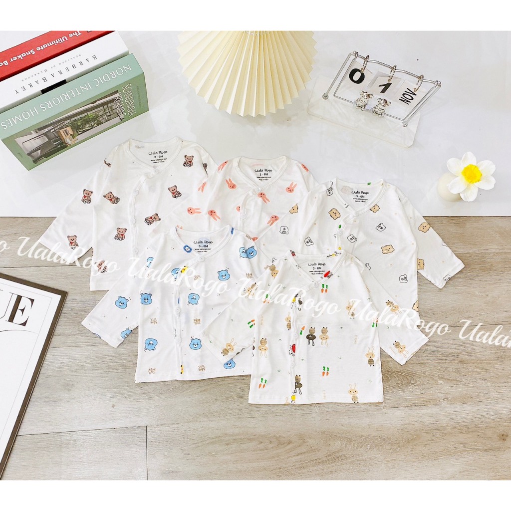 Sét 5 áo thun lạnh vải Petit hình gấu chibi, vải mát, mịn, thấm hút mồ hôi, họa tiết đáng yêu cho bé TTO03 - 3S Baby