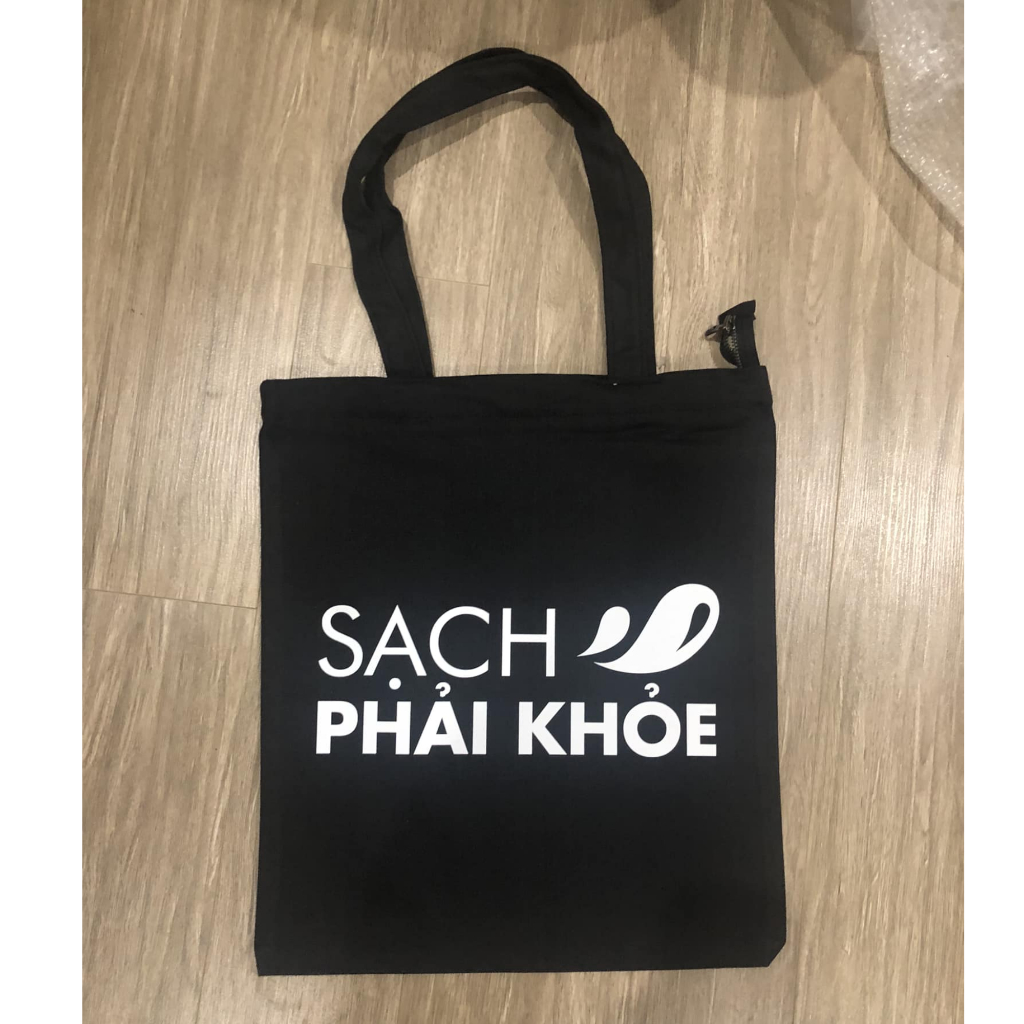 Túi Tote in Theo Yêu Cầu, In Túi Vải có khóa kéo - Logo, Ảnh, in Thông Điệp, Túi Xách Quà Tặng, Sự Kiện, Kỉ Niệm 35x40cm