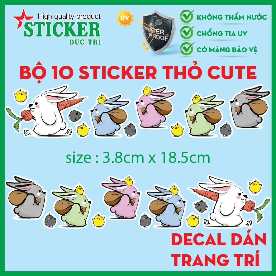 MIẾNG DÁN HÌNH THỎ CUTE, MÈO VUI NHỘN, CHÓ CUTE, CAPYBARA, LOTSO ...