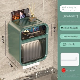 Hộp Đựng Giấy Vệ Sinh 2 Tầng tường, Hộp Đựng Giấy Hộp Giấy Vệ Sinh Có Kệ Để Điện Thoại