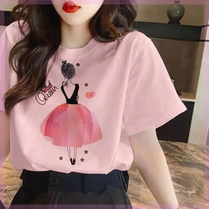 Áo thun Nữ mặc hè, Áo Phông Cotton Nữ in hình siêu xinh, mùa hè mát mẻ