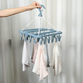 Móc kẹp  phơi đồ , Móc dù tròn, móc chùm kẹp quần áo đa năng gấp gọn
