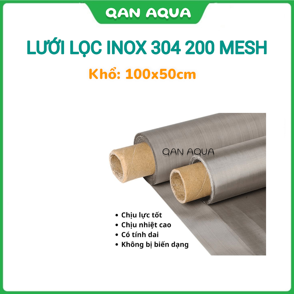Lưới lọc Inox 40 60 80 100 150 200 300Mesh khổ 50x100cm lọc bụi, lọc ...