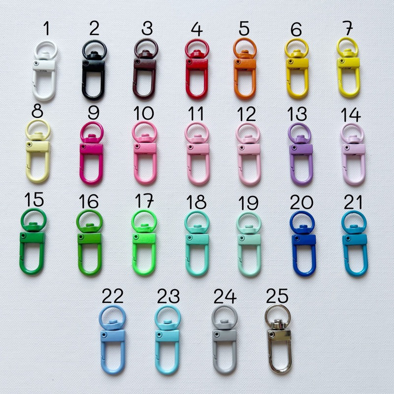 10 cái móc khoá càng tôm 12x33mm [INBOX CHỌN MÀU]
