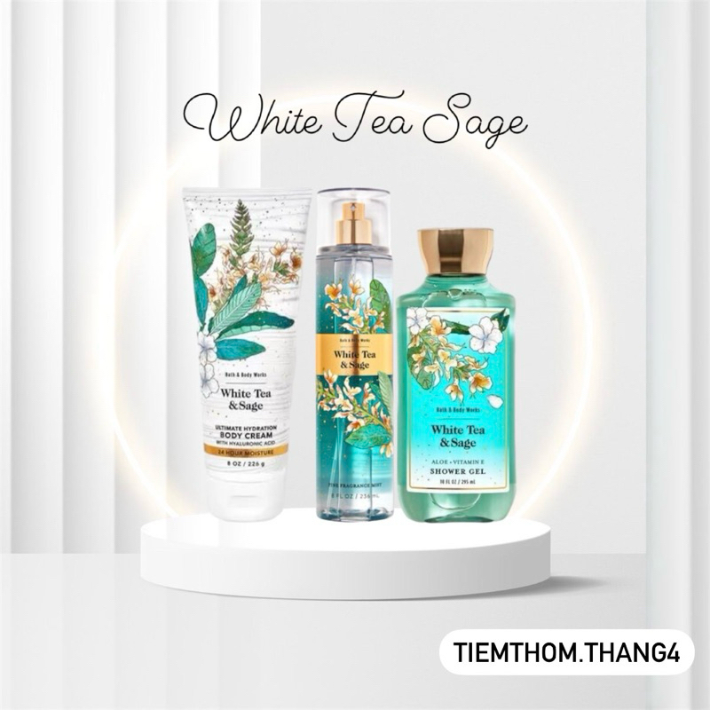 𝐖𝐡𝐢𝐭𝐞 𝐓𝐞𝐚 𝐒𝐚𝐠𝐞• Bath & Body Works - Sản phẩm