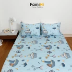 Bộ ga gối 1m4x2m 1m4x1m9 cho bé gái bé trai Cotton Satin FamiHi cao cấp, họa tiết trẻ em đẹp 100% cotton sợi tự nhiên. — ảnh 7