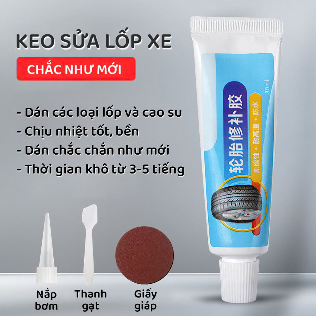 Keo Dán Vá Lốp Ô Tô, Xe Máy Bền Chắc Như Mới, keo sửa chữa vết nứt lốp chuyên dụng độ đàn hồi cao, chịu nhiệt. Cao Cấp