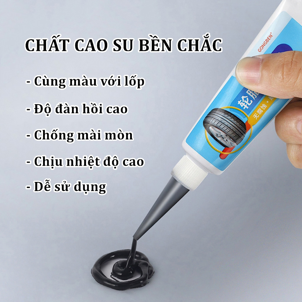 Keo Dán Vá Lốp Ô Tô, Xe Máy Bền Chắc Như Mới, keo sửa chữa vết nứt lốp chuyên dụng độ đàn hồi cao, chịu nhiệt. Cao Cấp