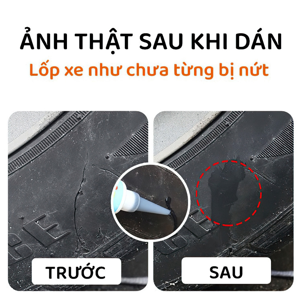 Keo Dán Vá Lốp Ô Tô, Xe Máy Bền Chắc Như Mới, keo sửa chữa vết nứt lốp chuyên dụng độ đàn hồi cao, chịu nhiệt. Cao Cấp