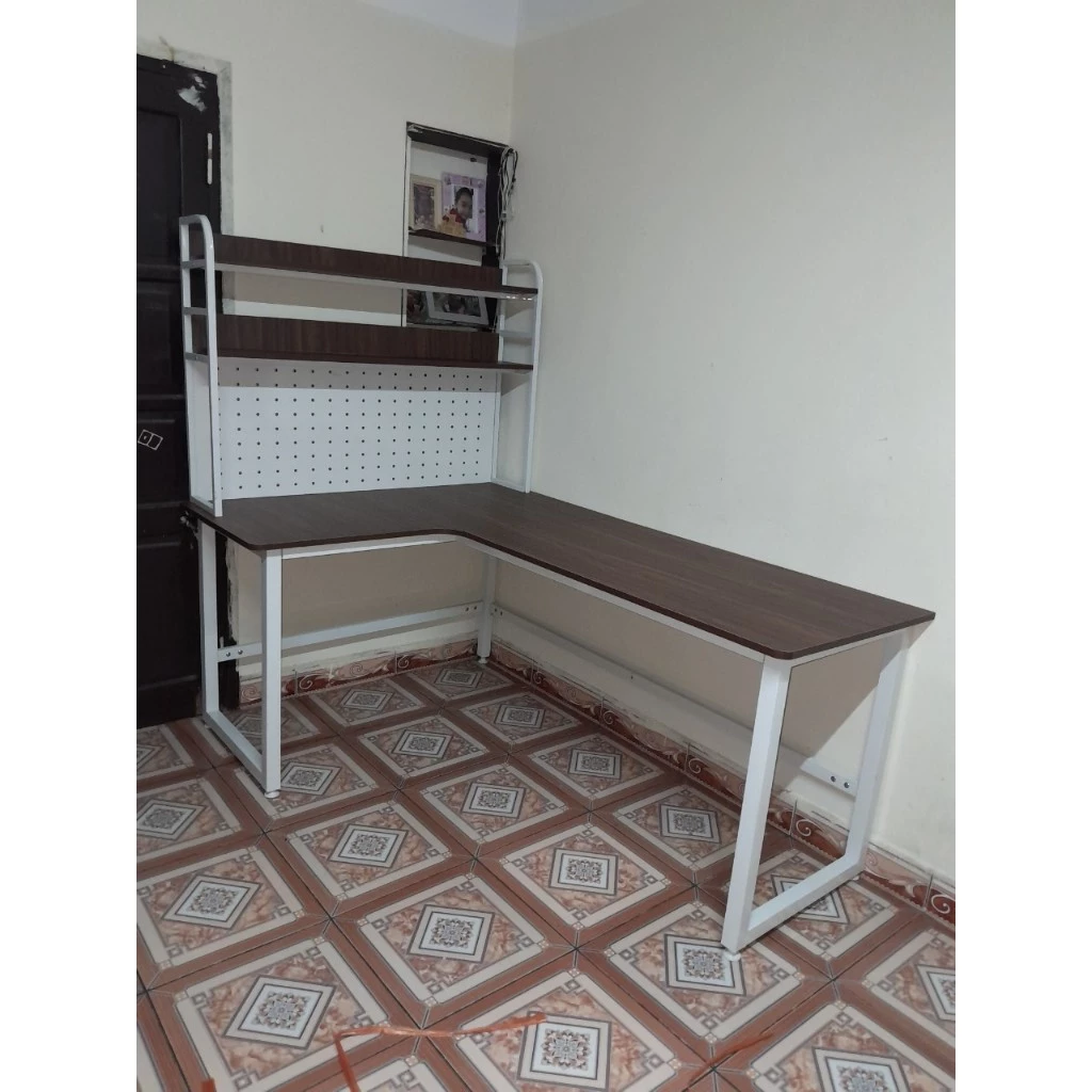 Bàn Làm Việc, Bàn Học Chữ L Lắp Được Cả Trái Và Phải Kèm Kệ Sách Thiết Kế Thông Minh Nhiều Màu Sắc