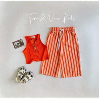 S123-[tomnaukid] Set áo ba lỗ phối quần ống suông cho bé gái cực dễ thương (QUẦN CÓ BÁN LẺ) - Size 9-35Kg