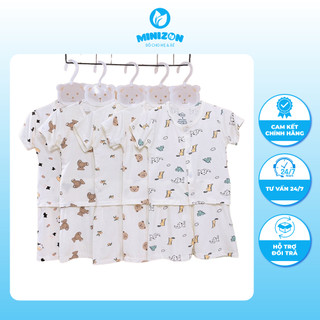 Bộ cộc sơ sinh Petit họa tiết thoáng mát cho bé