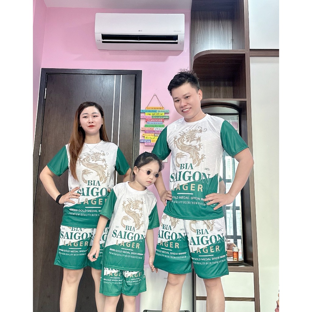 Bộ đồ thun lạnh bia SAIGON nam nữ quẩn lửng áo tay cộc mặc nhà đi chơi tập gym Kl1