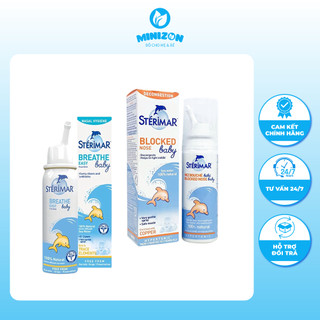 Xịt Mũi Cá Heo Xanh Vàng Sterimar Nose Hygiene Baby Cho Bé Từ 0-3 Tuổi 100ml | Minizon Kids