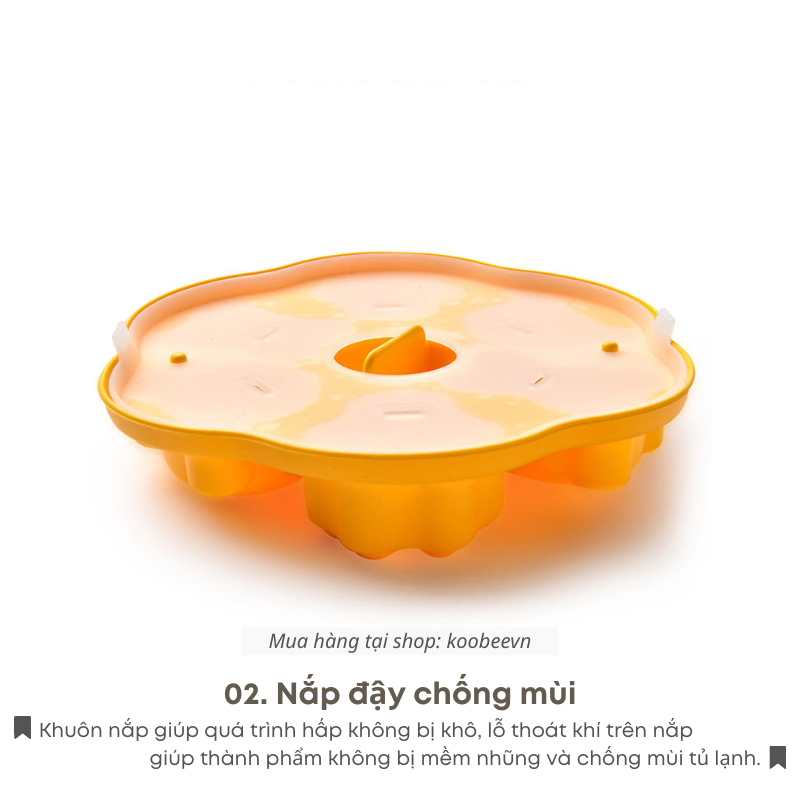 Khuôn Silicon Hoạt Hình KOOBEE Có Nắp Đậy – Hấp Bánh, Làm Thạch, Pudding, Đồ Ăn Dặm Cho Bé | 052