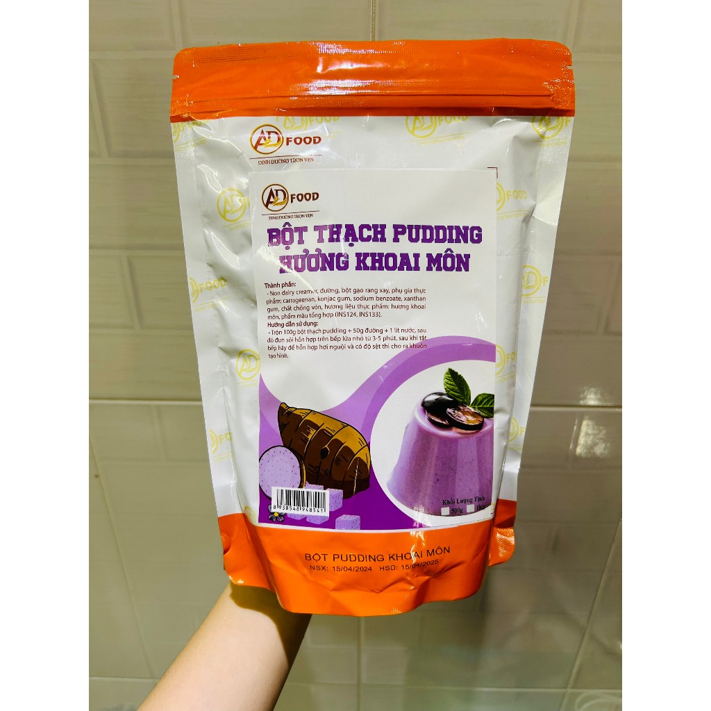 Túi 200gr Bột thạch pudding hương khoai môn ngon ngon