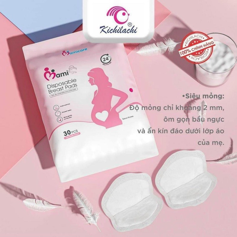 Miếng lót thấm sữa cho mẹ Mamicare, Tiện ích, Siêu thấm hút, thoáng khí, Chống tràn HT03 3sbaby