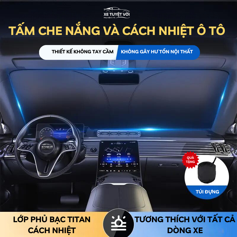 Tấm Che Nắng Ô Tô XE TUYỆT VỜI, Chống Nắng, Cách Nhiệt; Tấm Che Nắng ...