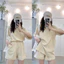 Bộ thun trơn YUSTUDIO 3158 chất cotton khô form rộng tay lỡ