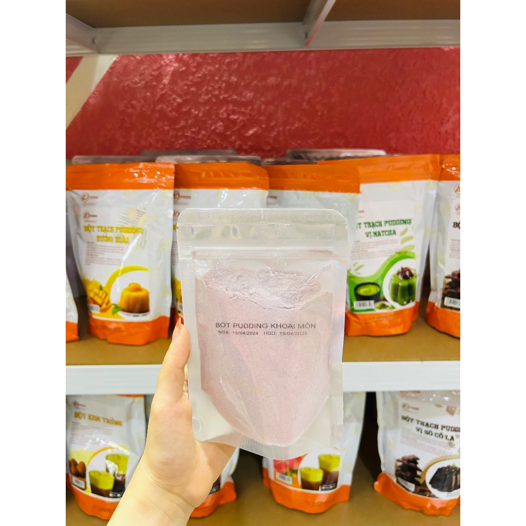 Bột thạch pudding hương khoai môn gói 100gr dùng thử
