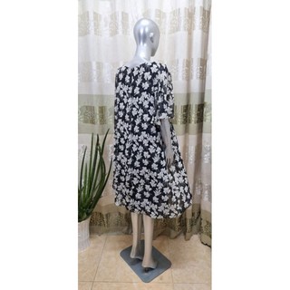 Đầm dự tiệc chiffon hoa trắng đen vai đính đá FIESTA size M