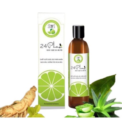Dầu Gội Tinh Dầu Bưởi .Chanh.Gừng,Xả  24Plus Ngăn Ngừa Rụng Tóc.250/500ml (Dược Mỹ Phẩm Thuần Chay)
