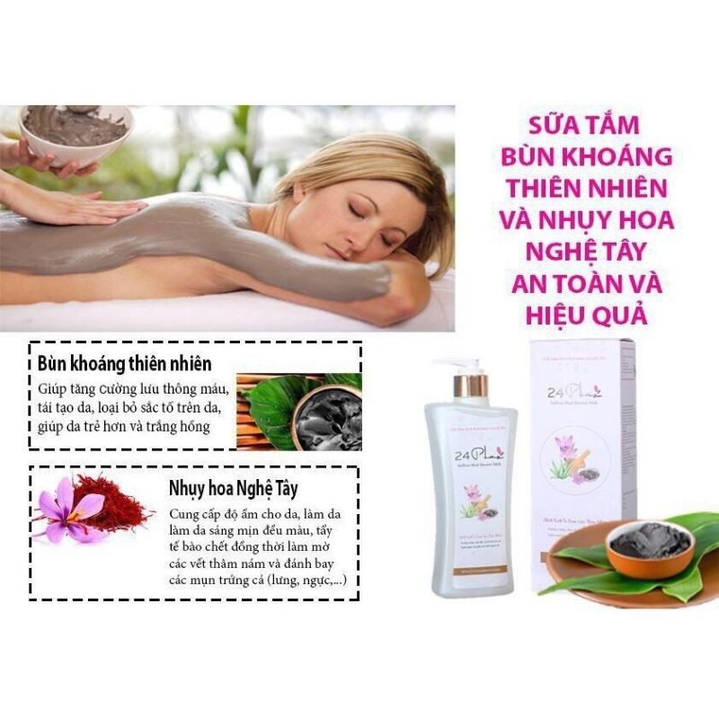 Sữa tắm bùn khoáng nghệ tây 24Plus 375ml. TRẺ HÓA LÀN DAN